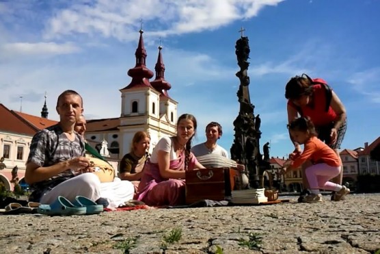 Hare Krishna Monks on Street in Prague. Editorial Image - Image of