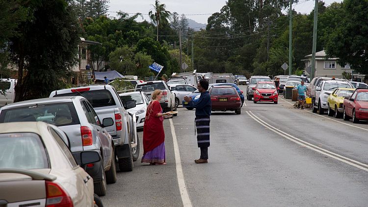 A man thanks devotees