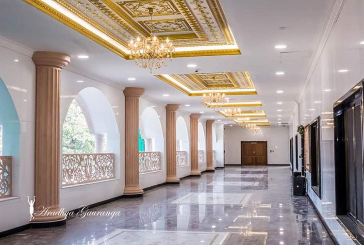 The new Pujari Seva Floor is a five-star facility filled with marble, pillars and intricate gold filigree on the ceiling