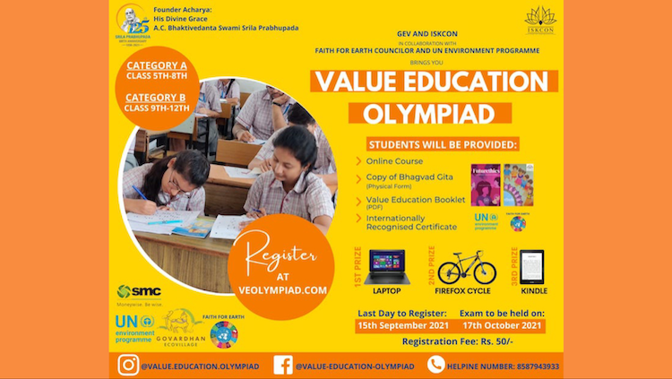 UN Environment Programme – Value Education Olympiad 2021 | ISKCON News
