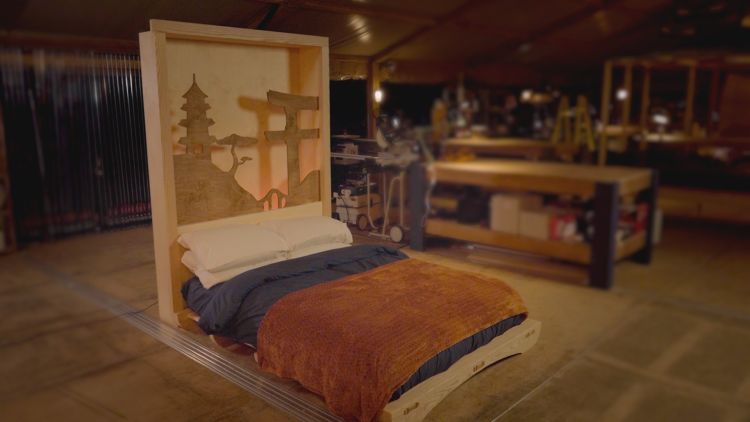 Japanese-inspired low bed