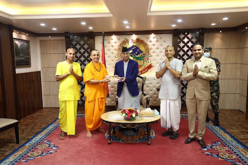 Nepal ISKCON Devotees Meet with Prime Minister of Nepal and Chief Minister of Uttar Pradesh, India