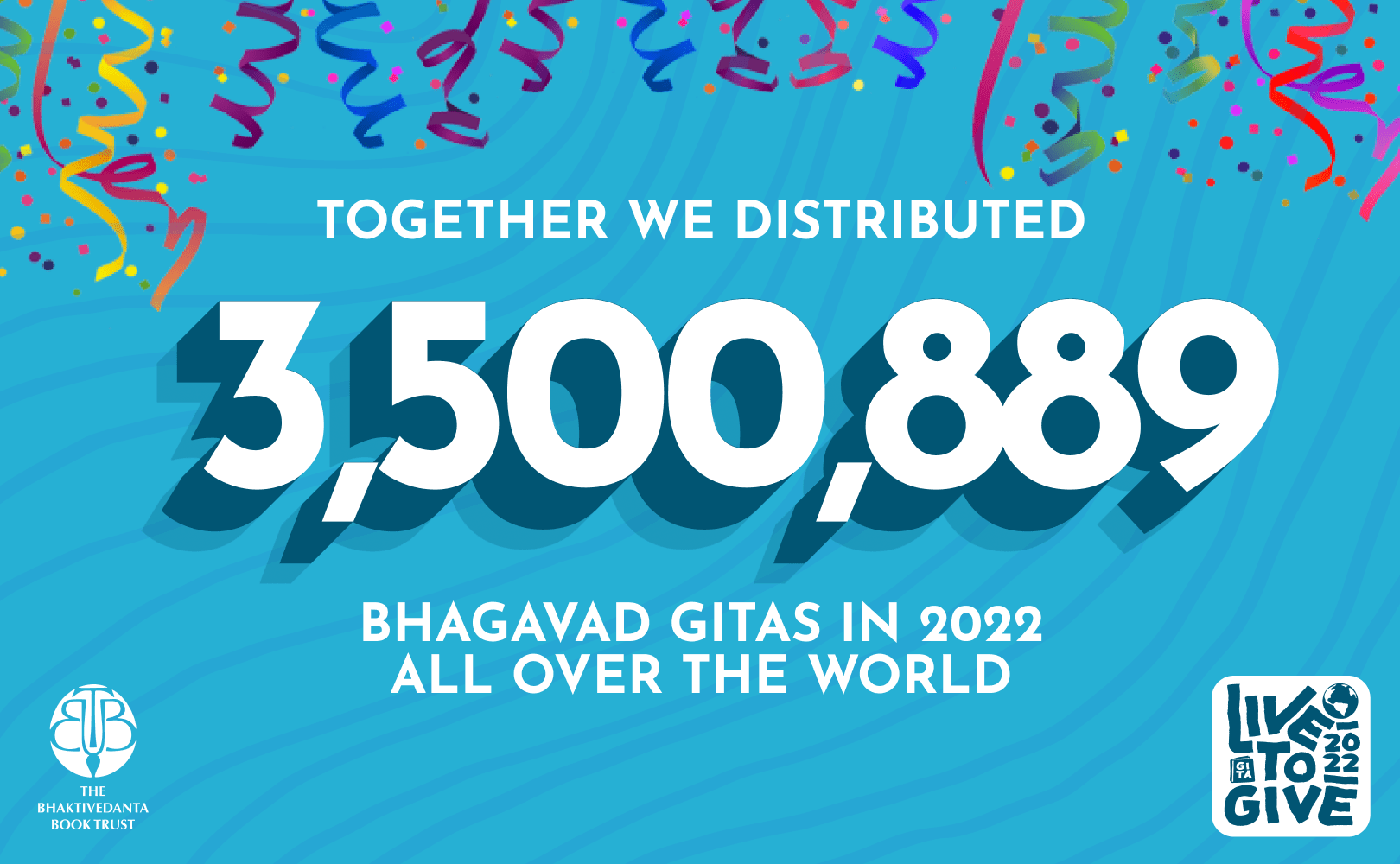Live To Give Campaign Distributes 3.5 Million Bhagavad-gitas Worldwide; Smashes Goal | ISKCON News